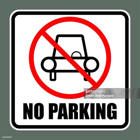 No Parking Label Sticker Printable Vector Design With An Illustration