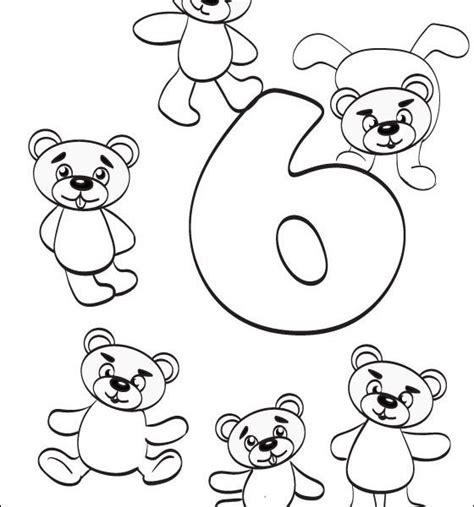 Coloring Pages Number 6 Coloring Sheet