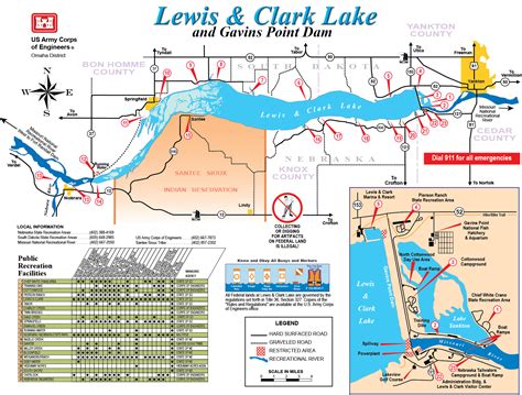 Lewis And Clark Lake Map