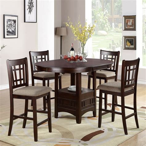 Bar height, you're furniture sets tendentiously the. 5 PC Dark Rosy Brown Counter Height Dining Set Round ...