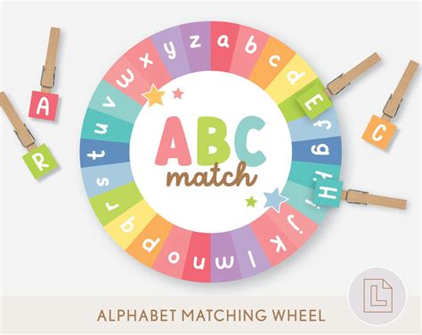 Alphabet Matching Wheel Learning Letters Activity Uppercase Lowercase