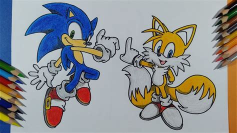 Dibujando A Sonic Y Tails Juntos Drawing Sonic And Tails Together