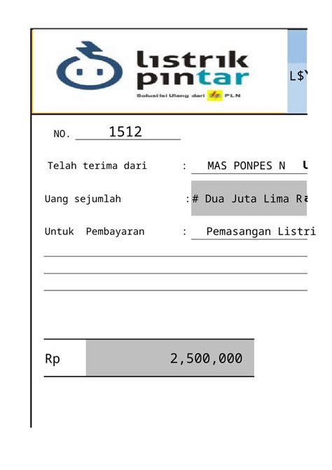 Xlsx Excelku Contoh Template Kwitansi Excel Sederhana Dokumen