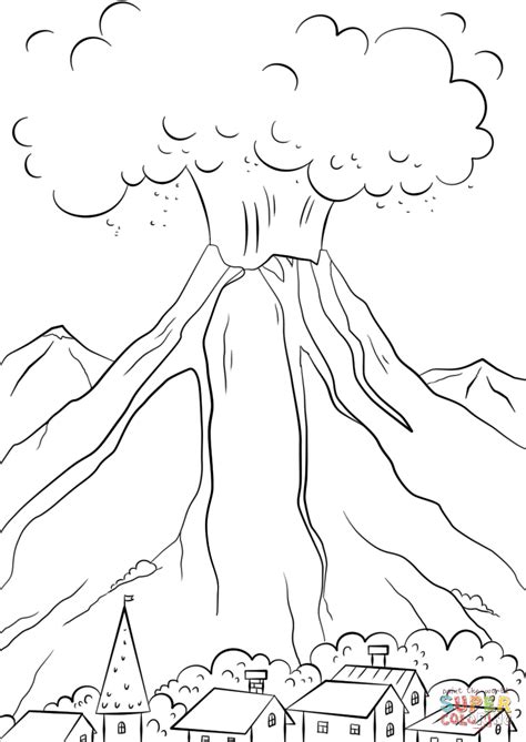 Coloriage Volcan