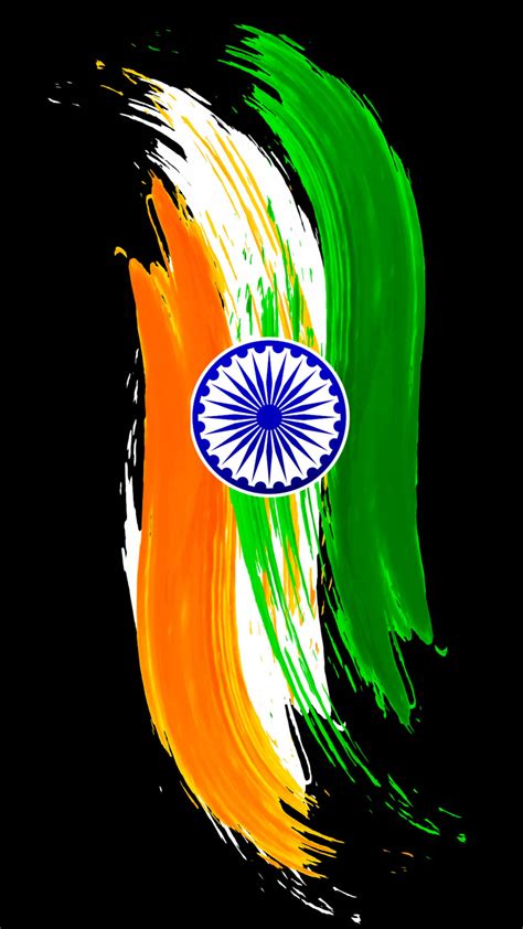 Download Abstract Strokes Indian Flag Mobile Wallpaper