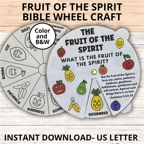 Fruit Of The Spirit Bible Wheel Craft Printable Sunday School Coloring