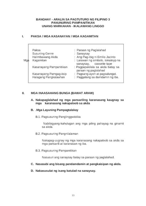 Doc Unang Markahan Ikalawang Linggo Iii Dokumen Tips