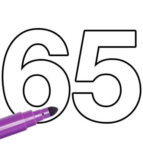 Number 65 Template Coloring Page