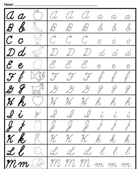 Learn To Write In Cursive Worksheets