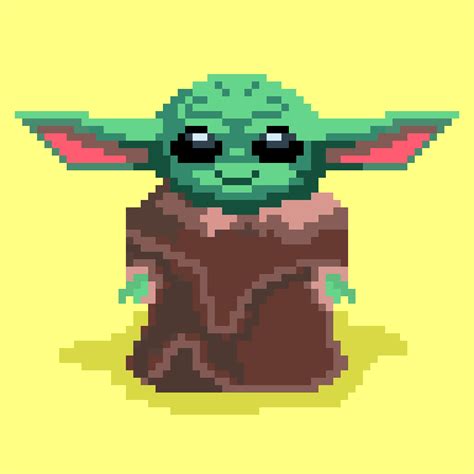 The Mandalorian Baby Yoda Grogu Pixel Art Pattern Pixel Art Pixel