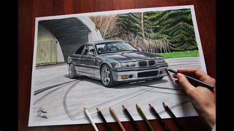 Car Drawing Bmw E36 325i Coupe Germany Orhan Ozvatan Youtube