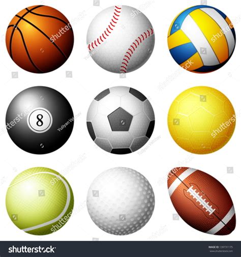 Sport Balls On White Background Vector Stock Vector 139731175