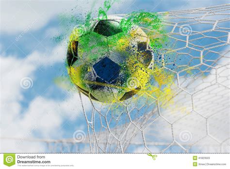 Colorful Splash Soccer Ball Royalty Free Stock Photography