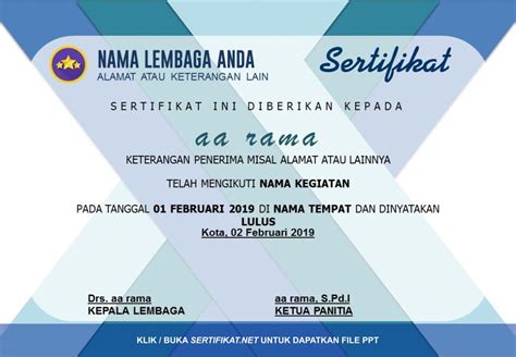 50 Contoh Sertifikat Desain Dan Template Gratis Untuk Seminar Format