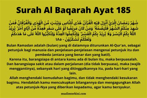 Detail Surat Al Baqarah Ayat 185 Dan Artinya Koleksi Nomer 4