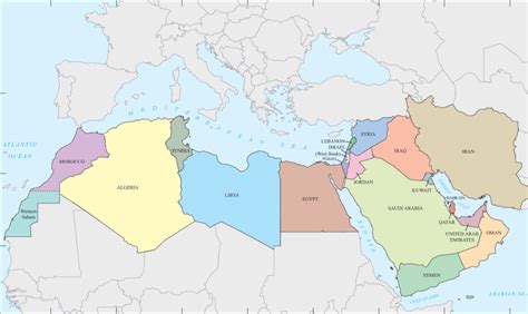 Vecteur Stock North Africa And Middle East Political Map 52 Off