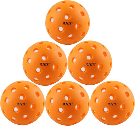 Iuzit Outdoor Pickleball Balls 40 Holes Usapa Approved 6pack High