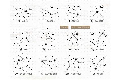 Zodiac Constellations Svg Bundle Graphic By Myspacegarden · Creative