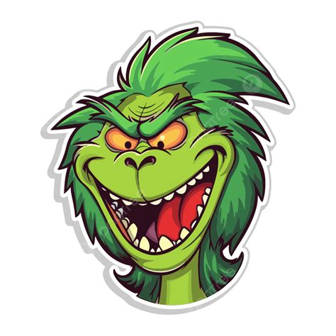 Grinch Face Sticker Vector Clipart Max From Grinch Max From Grinch