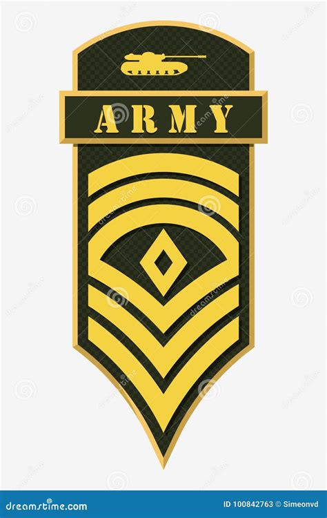 Military Ranks And Insignia Stripes And Chevrons Of Army Stock Vector