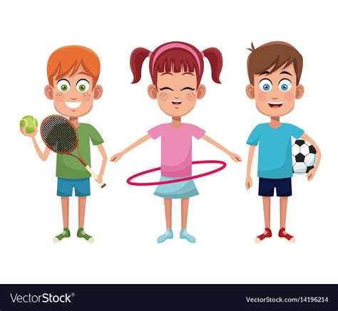 Group Kids Sport Active Royalty Free Vector Image