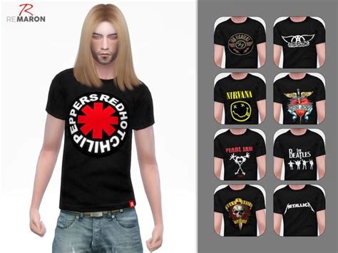 Remarons Bands Shirt For Men Band Shirts Sims 4 Clothing Sims 4 Studio