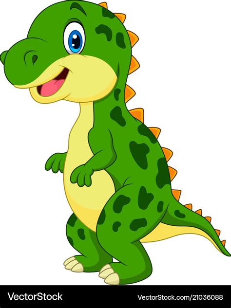 Cartoon Green Dinosaur Royalty Free Vector Image