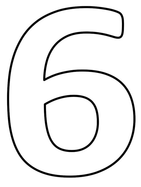 Printable Number 6 Färbung Seite Kostenlose Druckbare Malvorlagen Für