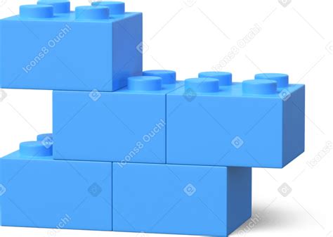 3d Blue Lego Brick Wall Png Svg