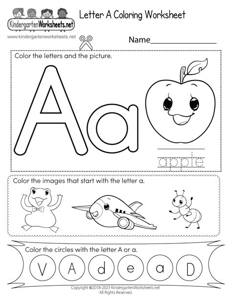 Letter A Is For Apple Handwriting Practice Worksheet Free