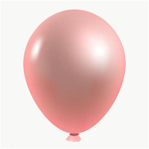 A Pink Balloon Floating In The Air On A White Background