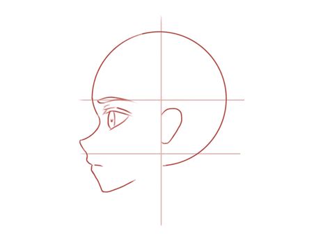 How To Draw The Head And Face Anime Style Guideline Side View Drawing