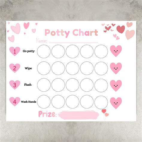 Printable Potty Training Chart For Girl Kids Reward Chart Potty