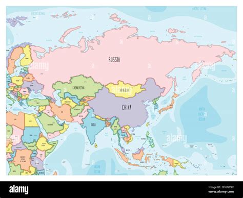 Asia Map Hand Drawn Cartoon Style Stock Vector Image Art Alamy