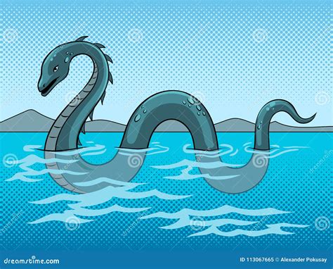 Nessie The Monster Flat Vector Illustration Loch Ness Monster