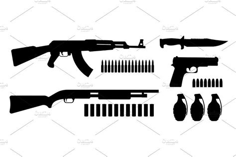 Gun Svg Gun Silhouettes Sniper Svg Pistol Svg Shotgun Svg Rifle Svg