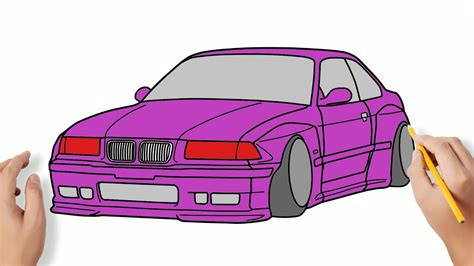 Bmw M3 E36 Drawing Sport Car Drawings Youtube