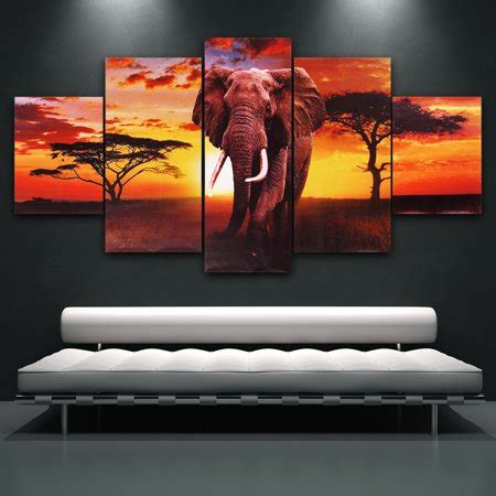 Maybe you would like to learn more about one of these? 5in1 Modern Unframed Abstract Elephant Canvas Painting Picture Decorative Home Wall Decor ...