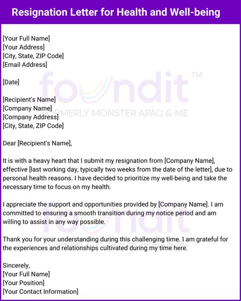 Best Samples Of Resignation Letter For Personal Reasons