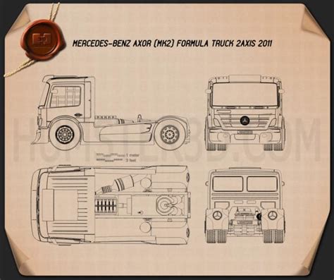 Mercedes Benz Axor Formula Truck 2011 Blueprint Hum3D