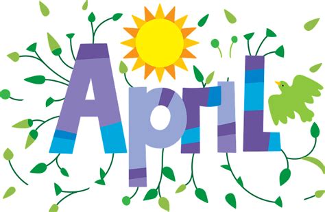 April Calendar Clip Art Printable Word Searches