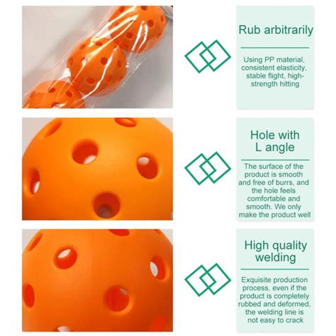 Outdoor Pickleball Balls40 Holes 3 Packhigh Vis Optic Orange