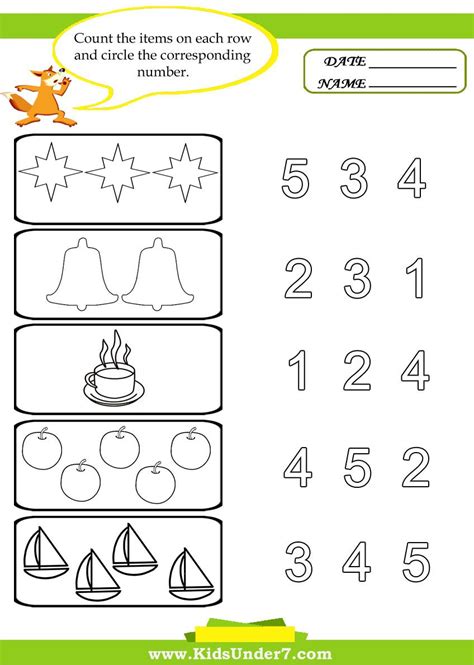 Maths Worksheet For Nursery