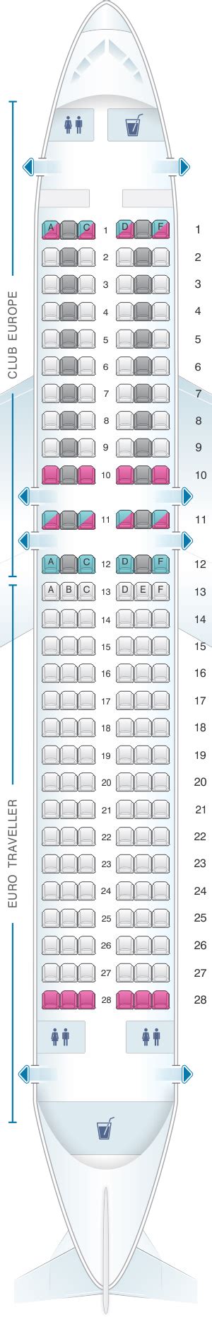 Seat Map British Airways Airbus A320 European Layout