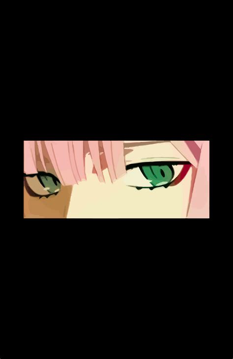 Green Eyes Anime Girl With Pink Hair On Black Background 19054627