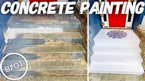 Diy Front Stair Transformation How To Paint Concrete Youtube