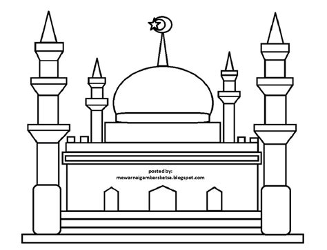 Mewarnai Gambar Kartun Tempat Ibadah Agama