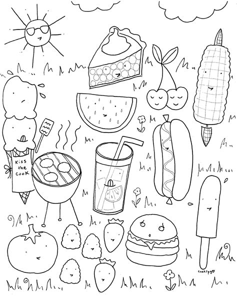 Kawaii Food Coloring Pages At Getdrawings Free Download