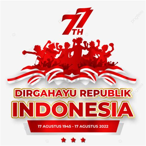 Ucapan Dan Logo Hut Ke 77 Ri Dirgahayu Kemerdekaan Indonésia 2022 PNG