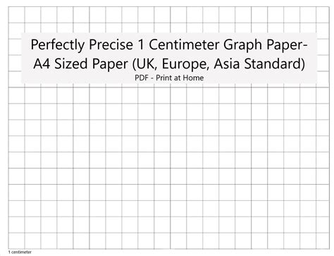 Perfectly Scaled And Precise Printable Graph Paper A4 1 Centimeter